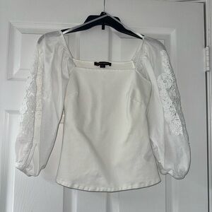 White Boston Proper Lace Top!